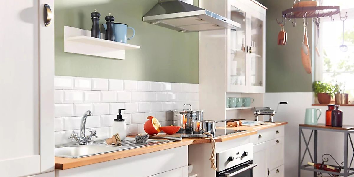 Home affaire Küchenzeile »Oslo«, Breite 350 cm, in 2 Tiefen, ohne E-Geräte günstig online kaufen