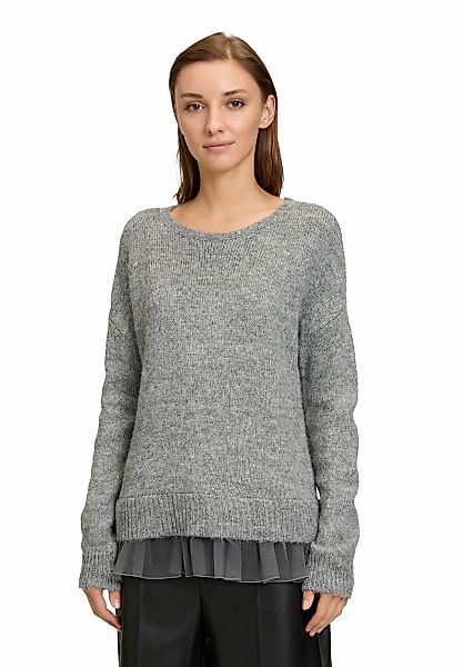 Cartoon Strickpullover "Damen mit Rundhalsausschnitt", 1 Stk. Rüschen günstig online kaufen