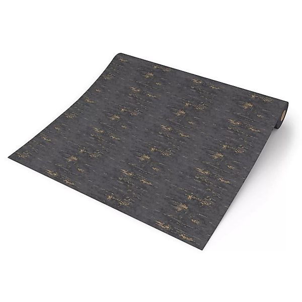 Vliestapete Struktur schwarz gold B/L: ca. 53x1005 cm günstig online kaufen