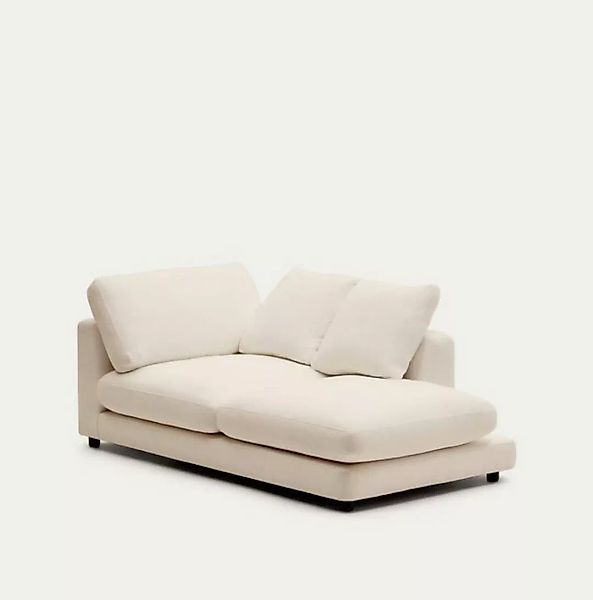 Natur24 Sofa Chaiselongue Gala 105 x 62 x 193 cm beiges Chenille Wohnzimmer günstig online kaufen