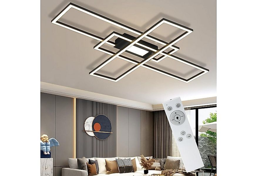 ZMH LED Deckenleuchte Wohnzimmer 50W 3 Rahmen Deckenlampe mit Fernbedienung günstig online kaufen