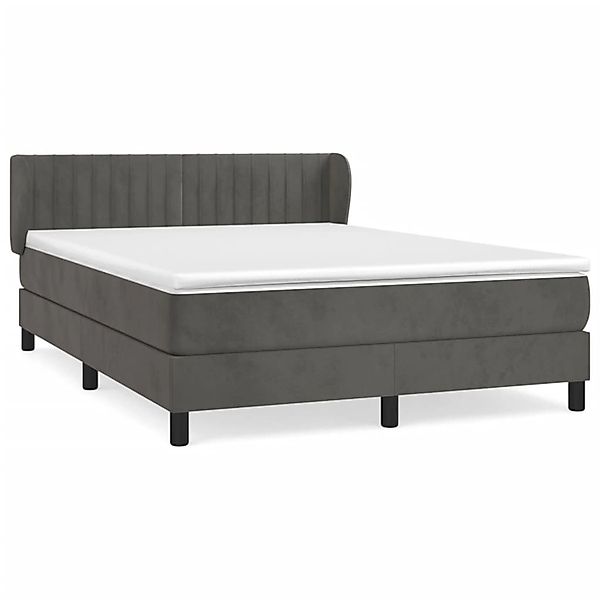 vidaXL Boxspringbett mit Matratze Dunkelgrau 140x200 cm Samt 3127614 günstig online kaufen
