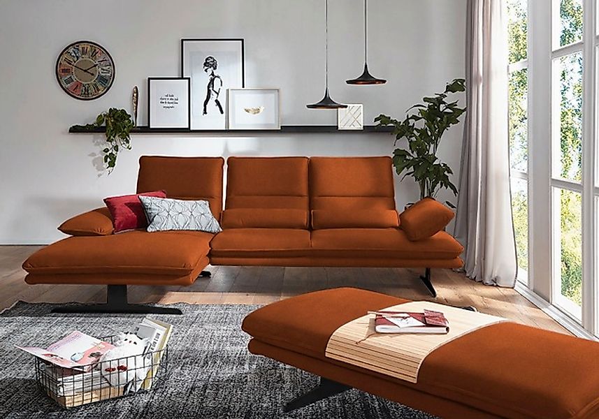 W.SCHILLIG Ecksofa »broadway, Designsofa mit tollem Sitzkomfort«, Sitztiefe günstig online kaufen