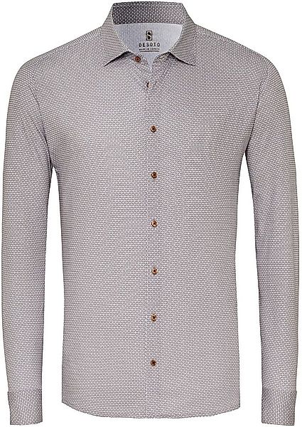 DESOTO Hemd Timeless Elegance Druck Beige - Größe M günstig online kaufen