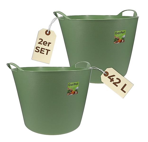 GarPet Allzweckkorb 2er Set Flexibler Eimer 42 L Wäsche Wanne Garten Korb r günstig online kaufen