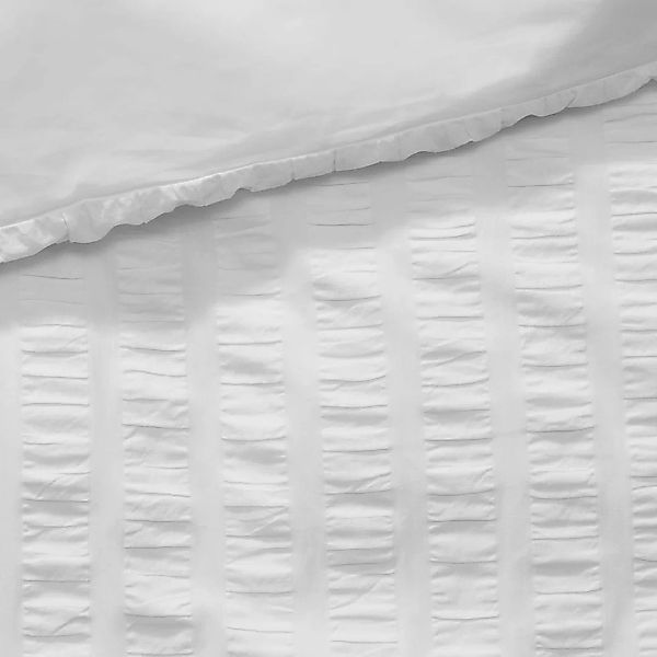 Laboni Seersucker-Bettwaescheset (155 x 220 cm) aus 100 % Baumwolle, Weiss günstig online kaufen