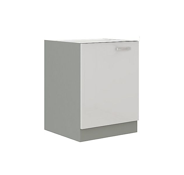 Küchen-Preisbombe Unterschrank 60 cm Küche Bianca Weiß Hochglanz + Grau Küc günstig online kaufen