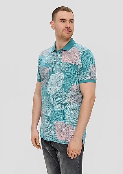 s.Oliver Kurzarmshirt Gemustertes Poloshirt aus Baumwolle günstig online kaufen