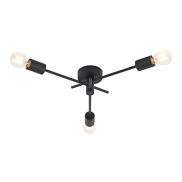 Lindby Deckenlampe Cerros 9639301 Modern in Schwarz aus Metall 3-flammig E2 günstig online kaufen