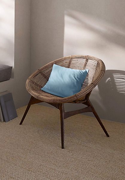 hessnatur Perkal Kissenbezug aus Bio-Baumwolle - blau - Größe 40x40 cm günstig online kaufen