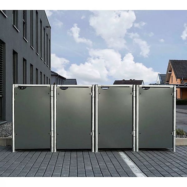 Hide Mülltonnenbox 4x 240 Liter grau B/H/T: ca. 279x115x81 cm günstig online kaufen