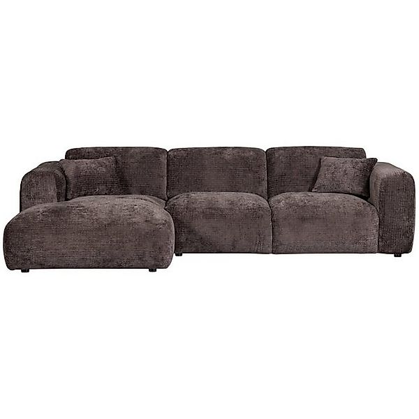 WOOOD Ecksofa Chaiselongue Cloud aus Chenille-Stoff Links, Braun günstig online kaufen