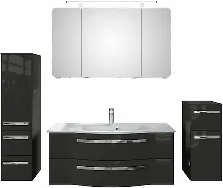 Saphir Badmöbel-Set »Serie 4005, vormontiert, Glaswaschbecken, Spiegelschra günstig online kaufen