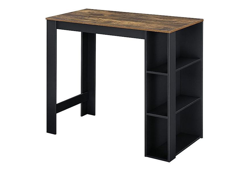 en.casa Bartisch, »Danderyd« 120x60x106 cm mit 3 Ablagefächern Schwarz/Eich günstig online kaufen