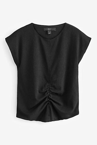 Next Blusentop Strukturiertes T-Shirt mit geraffter Front (1-tlg) günstig online kaufen