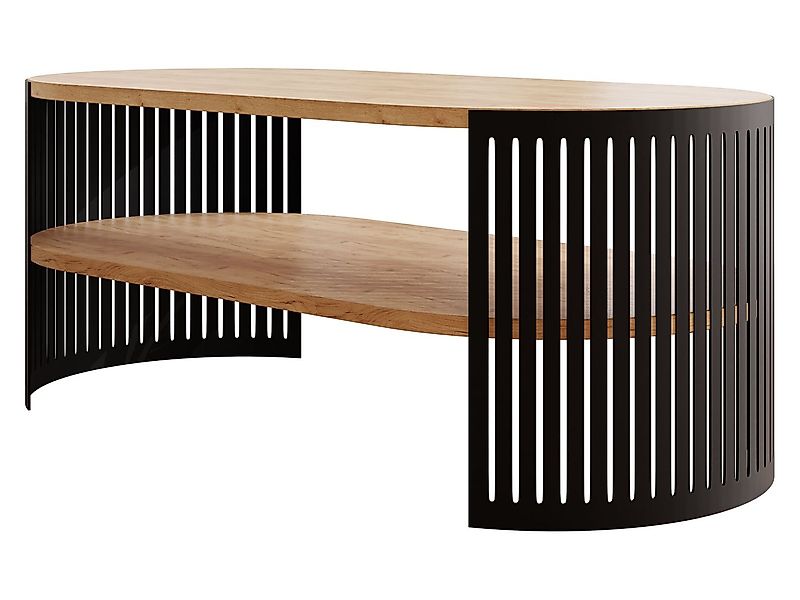 MIRJAN24 Couchtisch Fikoli Oval I (mit Regal), Gestell aus Stahl, 100x50x40 günstig online kaufen