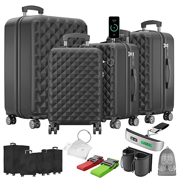 Onbest Kofferset 4er Hartschalen Trolley PREMIUM günstig online kaufen