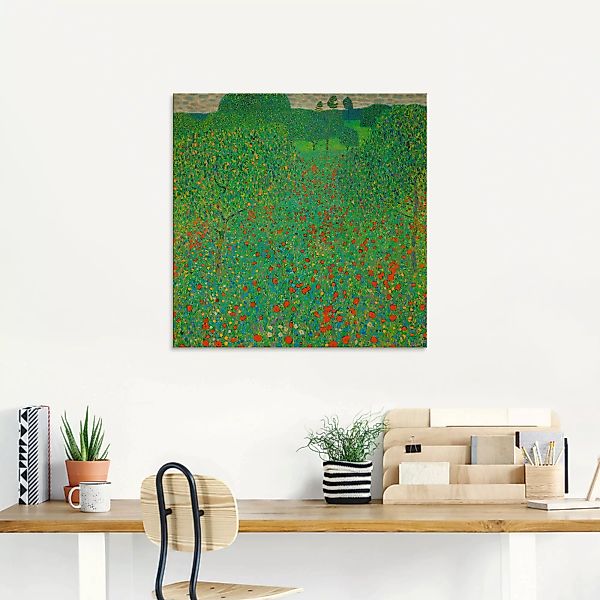 Artland Glasbild "Feld mit Mohn", Blumen, (1 St.) günstig online kaufen