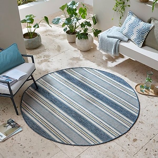 FLAIR RUGS "Roma Stripe" rund 4 Höhe Roma Stripe Indoor Outdoor-Teppichläuf günstig online kaufen