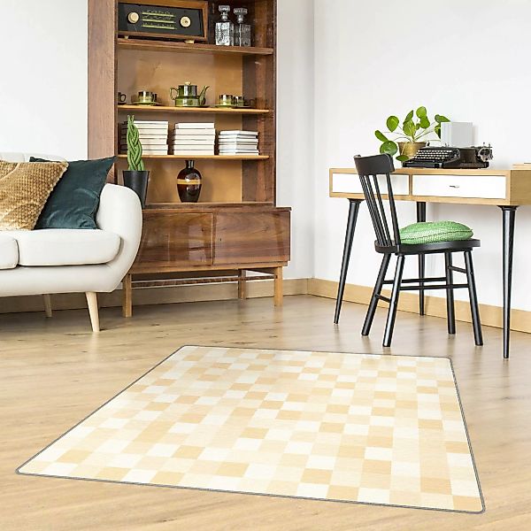Teppich Geometrisches Muster Mosaik Gelb günstig online kaufen