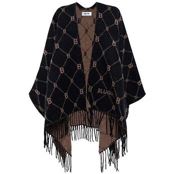 Blugirl  Schal Poncho mit schwarzem Allover-Logo günstig online kaufen