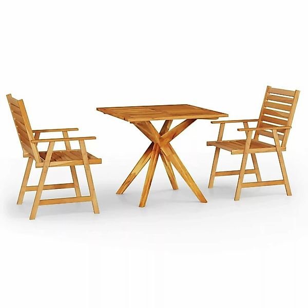 vidaXL 3-tlg Garten-Essgruppe Massivholz Akazie Modell 7 günstig online kaufen