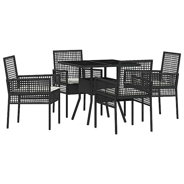 vidaXL Garten Essgruppe 5-Tlg Schwarz Poly Rattan 3334924 günstig online kaufen