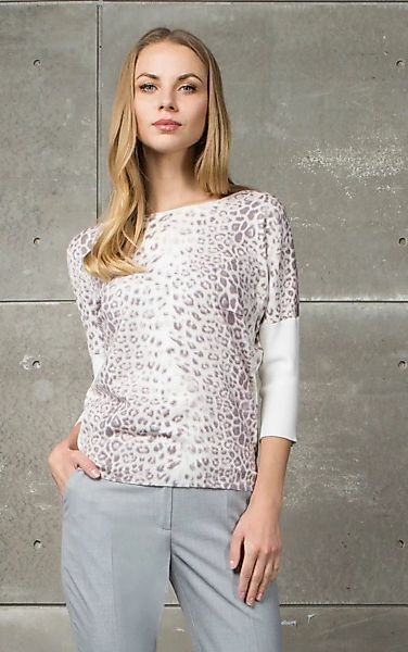 Passioni Strickpullover im zarten pastellfarbenen Leopardenmuster günstig online kaufen