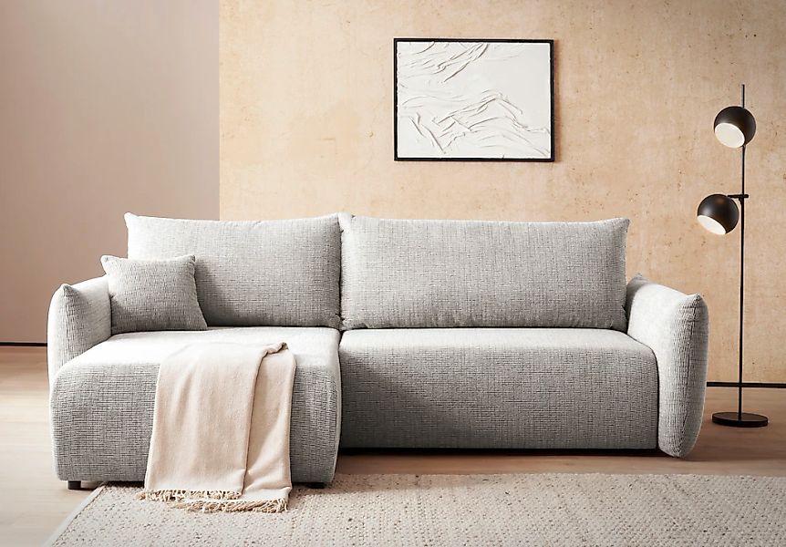 Home affaire Ecksofa "MAVAS Schlafsofa mit Bettkasten, L-Form," ca.257/127c günstig online kaufen