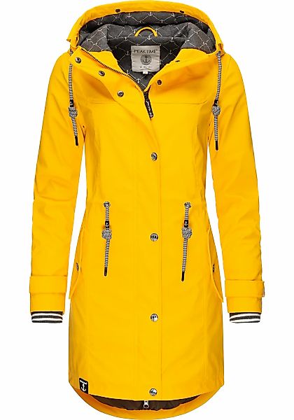 PEAK TIME Regenjacke "L60042" mit Kapuze stylisch taillierter Regenmantel f günstig online kaufen