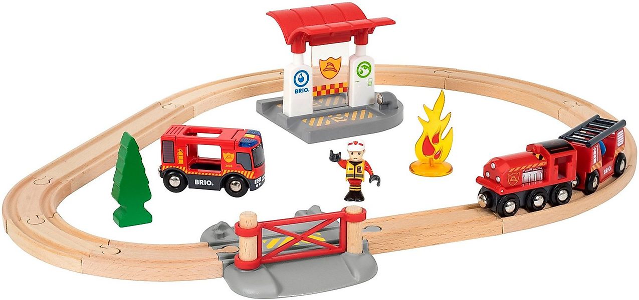 BRIO® Spielzeug-Eisenbahn BRIO® WORLD, Feuerwehr Set, (Set), mit Licht und günstig online kaufen
