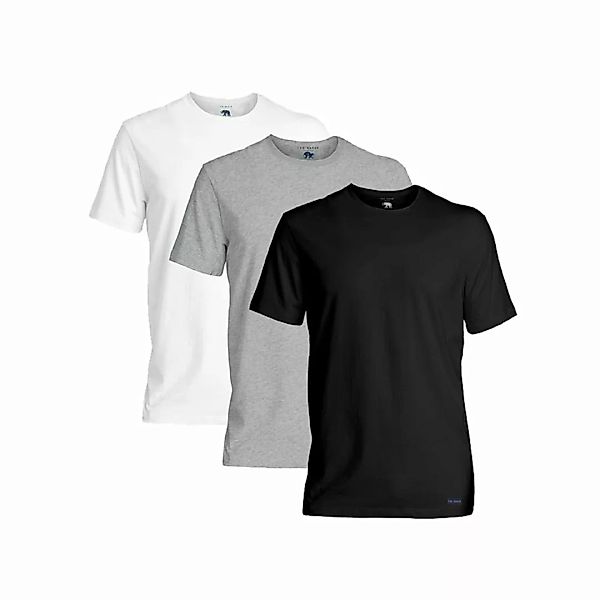 TED BAKER Herren T-Shirt 3er Pack - Rundhals, Kurzarm, Cotton Stretch Schwa günstig online kaufen