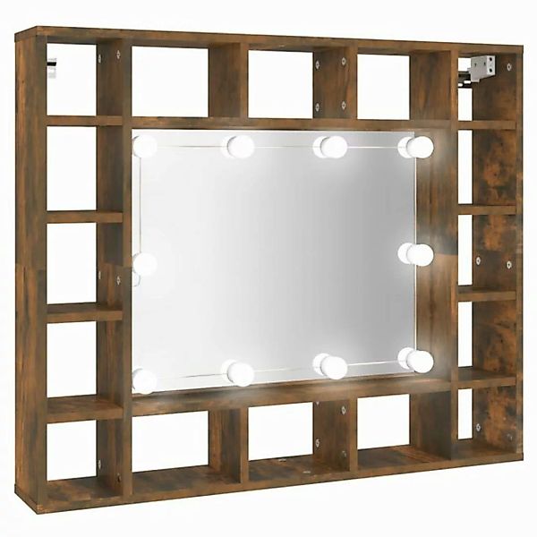 vidaXL Badezimmerspiegelschrank Spiegelschrank mit LED Räuchereiche 91x15x7 günstig online kaufen