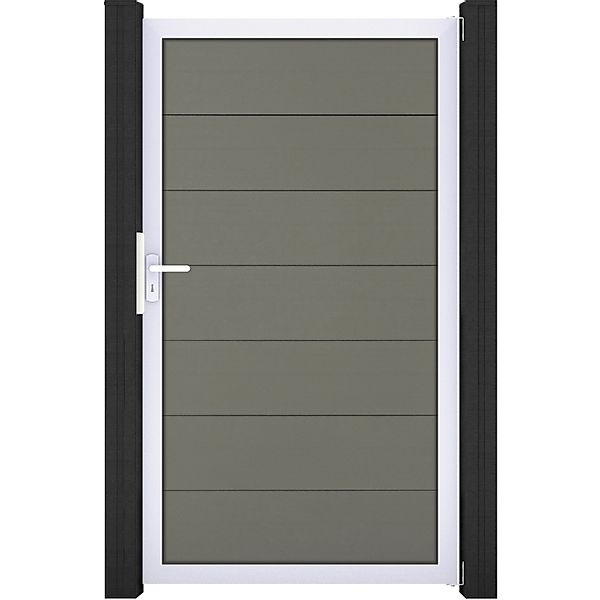 GroJa Solid Grande Steckzauntor 100 x 180 cm Grau Rahmen EV1 günstig online kaufen