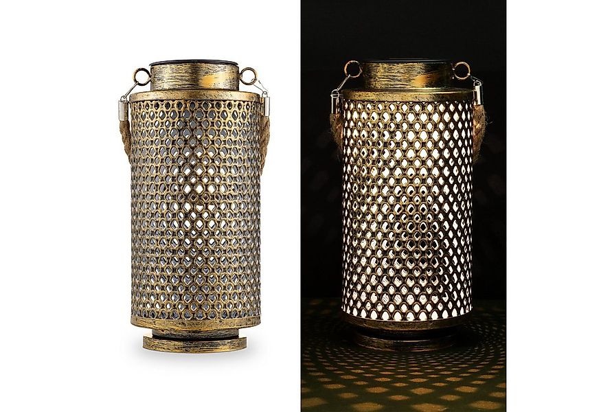 Navaris LED Solarleuchte LED Solarlaterne zylindrisch - Orientalische Garte günstig online kaufen