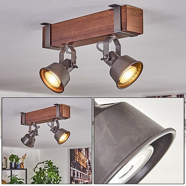 hofstein Deckenleuchte Deckenlampe verstellbar aus Metall/Holz günstig online kaufen