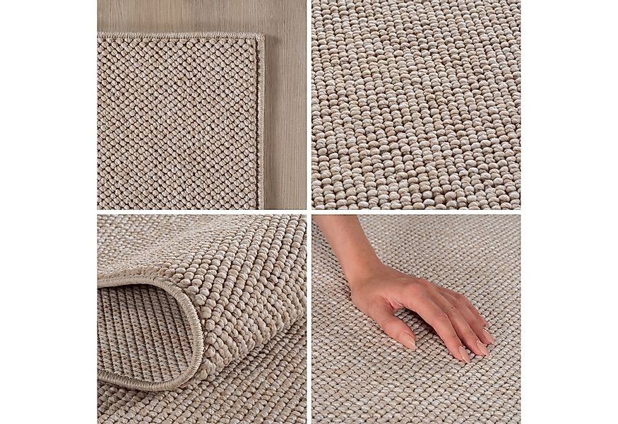 SIMPEX24 Designteppich Einfarbig Boucle Loop, Rund, Höhe: 7 mm, Teppich Woh günstig online kaufen