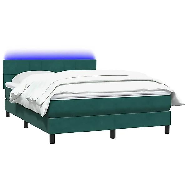 vidaXL Boxspringbett mit Matratze & LED Dunkelgrün 160x220 cm Samt 3316938 günstig online kaufen