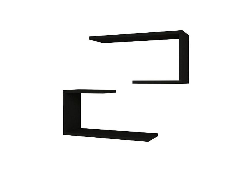 en.casa Wandregal, »Årslev« 2-er Set Schweberegal 27 x 60 x 20 cm Schwarz günstig online kaufen