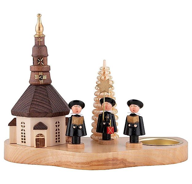 Dregeno Erzgebirge Schwibbogen Teelichthalter mit Seiffener Kirche und Kurr günstig online kaufen