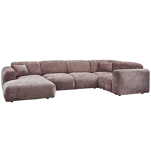 WOOOD Ecksofa Cloud aus Chenille-Stoff Rechts, Taupe günstig online kaufen