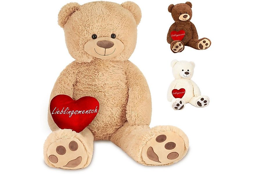 BRUBAKER Kuscheltier XXL Teddybär 100 cm groß mit Herz Lieblingsmensch (1-S günstig online kaufen