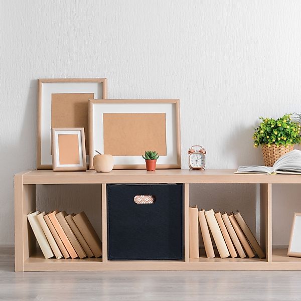 relaxdays Aufbewahrungskorb 4x Quadratischer Filzkorb, schwarz günstig online kaufen