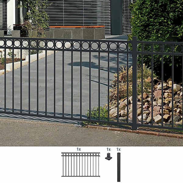 Alberts Metallzaun "Anbauset Circle", Höhe: 100 und 120 cm, Breite: 200 cm, günstig online kaufen