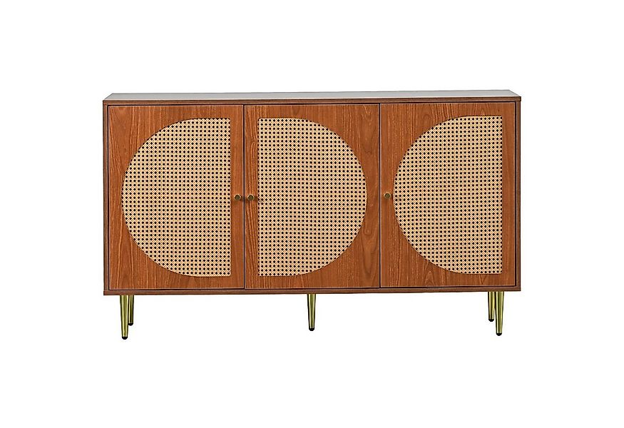 Merax Sideboard im Vintage-Stil mit 6 Fächern, Kommode mit 3 Rattan-Türen u günstig online kaufen