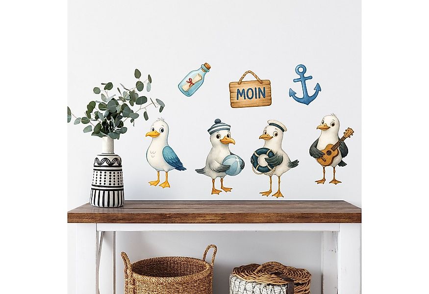 Sunnywall Wandtattoo Aufkleber Maritim Möwen - maritime Wanddeko für Kinder günstig online kaufen