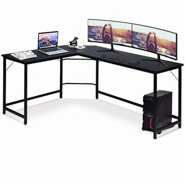 COSTWAY® Schreibtisch Computertisch L-Form schwarz günstig online kaufen