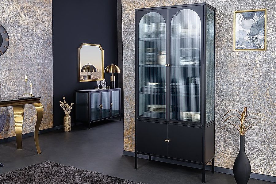 riess-ambiente Vitrine PARIS 180cm schwarz (Einzelartikel, 1-St) Wohnzimmer günstig online kaufen