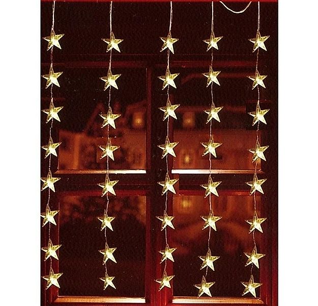 FHS LED-Lichtervorhang 06044LED Lichtervorhang 40er Sterne warmweiß günstig online kaufen