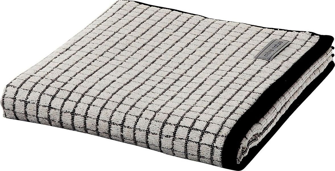 Möve Duschtücher Eden Kästchenstruktur, Walkfrottier (1-St), mit Lederetike günstig online kaufen